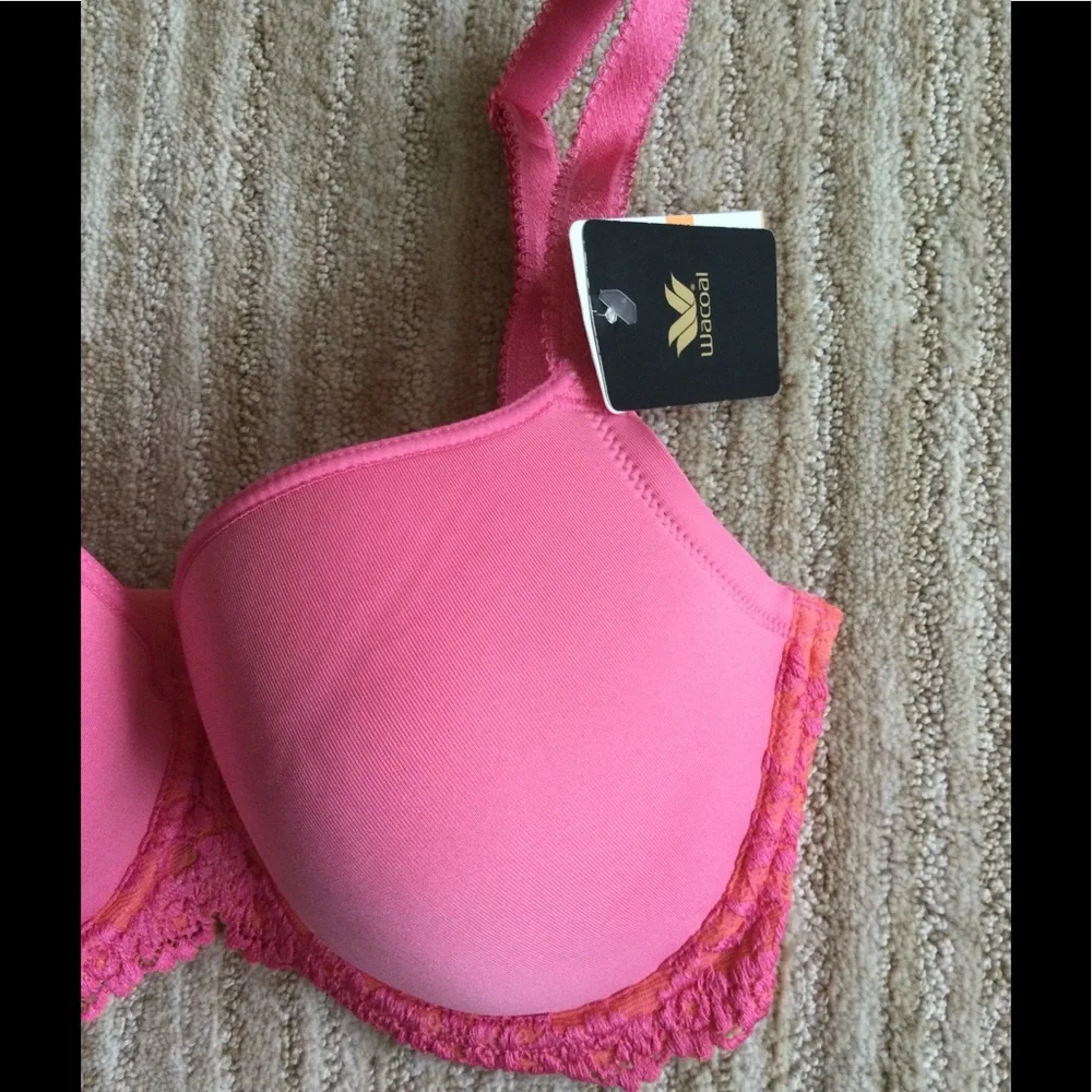 NWT Wacoal Embrace Lace Contour Bra 853191 Pink Size 32DD